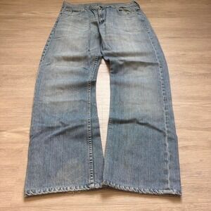 32x30 Light Blue Straight Slight Bootcut Denim Jeans Y2K Vintage 2000s